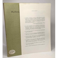 Pluralia tantum - bijdrage tot de kennis van het gebruik van de...