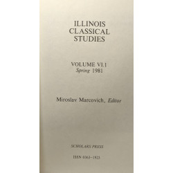 Illinois classical studies - VOLUME VI.1. SPRING 1981