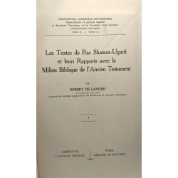 Les textes de Ras Shamra-Ugarit et leurs Rapports avec le Milieu...