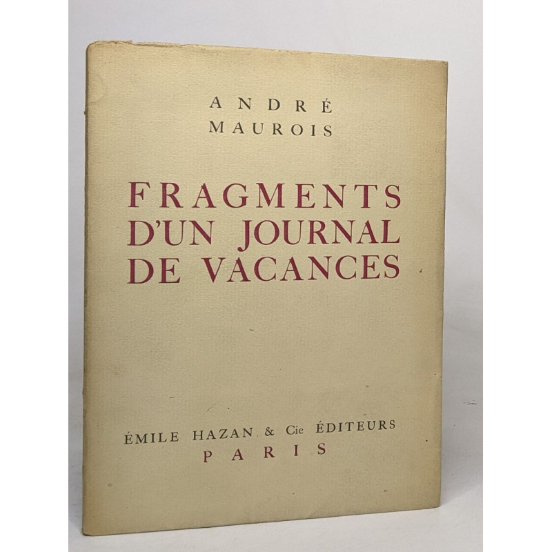 Fragments d'un journal de vacances