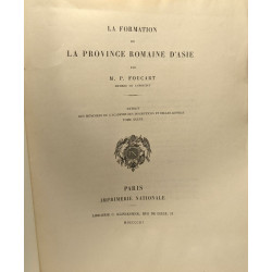 La formation de la province romaine d'Asie - exrait des mémoires...