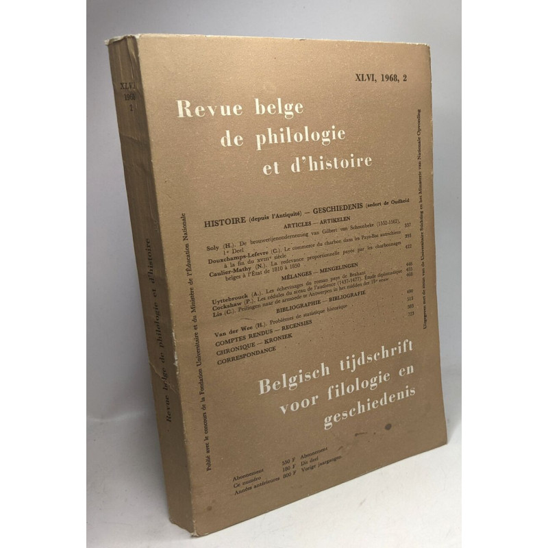 Revue belge de philologie et d'histoire / Belgisch tijdschrift...