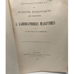 I. Laboratoires maritimes - l'enseignement des sciences...