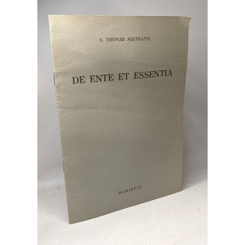 Opusculum de ente et essentia - diligentissime recognitum