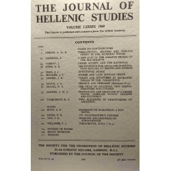 The journal of Hellenic Studies - 5 volumes - Vol. LXXXVII 1967...