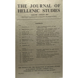 The journal of Hellenic Studies - 5 volumes - Vol. LXXXVII 1967...