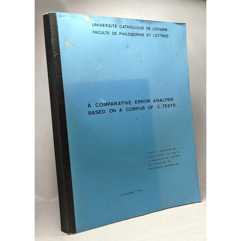 A comparative error analysis based on a corpus of C-Tests -...