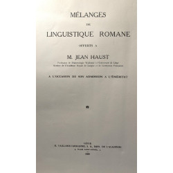 Mélanges de linguistique romane offerts à M. Jean Haust à...
