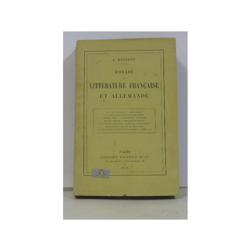 Essais de littérature française et allemande