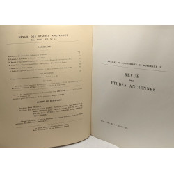 Revue des études anciennes - TOME LXXV N°1-2 Janvier-Juin 1973 /...