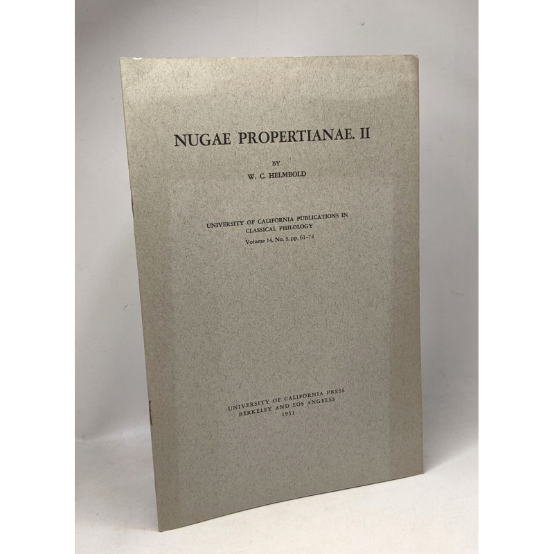 Nugae propertianae. II - university of California publications in...