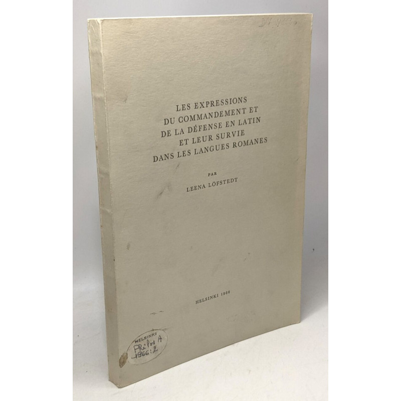 Les expressions du commandement et de la défense en latin et leur...