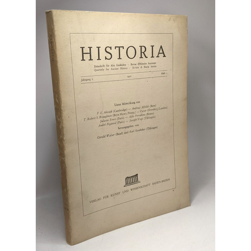 Historia - Revue d'Histoire Ancienne Zeitschrift für Alte...