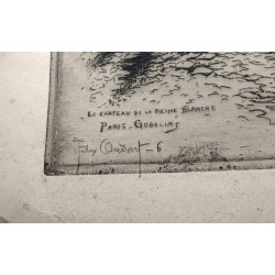 Le Chateau de la Reine Blanche / Paris - Gobelin (gravure 24.5X16.5cm)