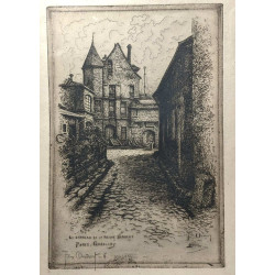 Le Chateau de la Reine Blanche / Paris - Gobelin (gravure 24.5X16.5cm)