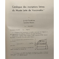 Catalogue des inscriptions latines du Musée Leite de Vasconcelos -...