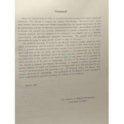 Reports from the institute of applied microbiology university of...