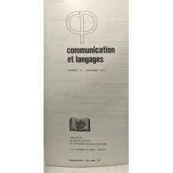 Communcation et langages - N°12 Décembre 1971 + N°13 Mars 1972 - 2...