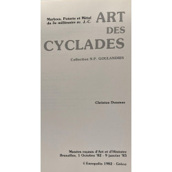 Art des Cyclades marbres poterie et métal du 3e millénaire av....