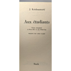 Aux étudiants - textes enregistrés à Porto Rico et aux Etats-Unis...