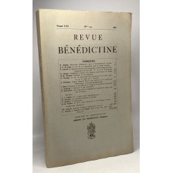 Revue bénidictine - TOME LXI N° 1-4 1951