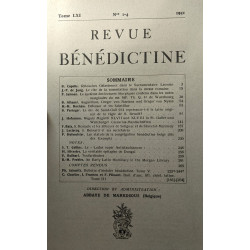 Revue bénidictine - TOME LXI N° 1-4 1951