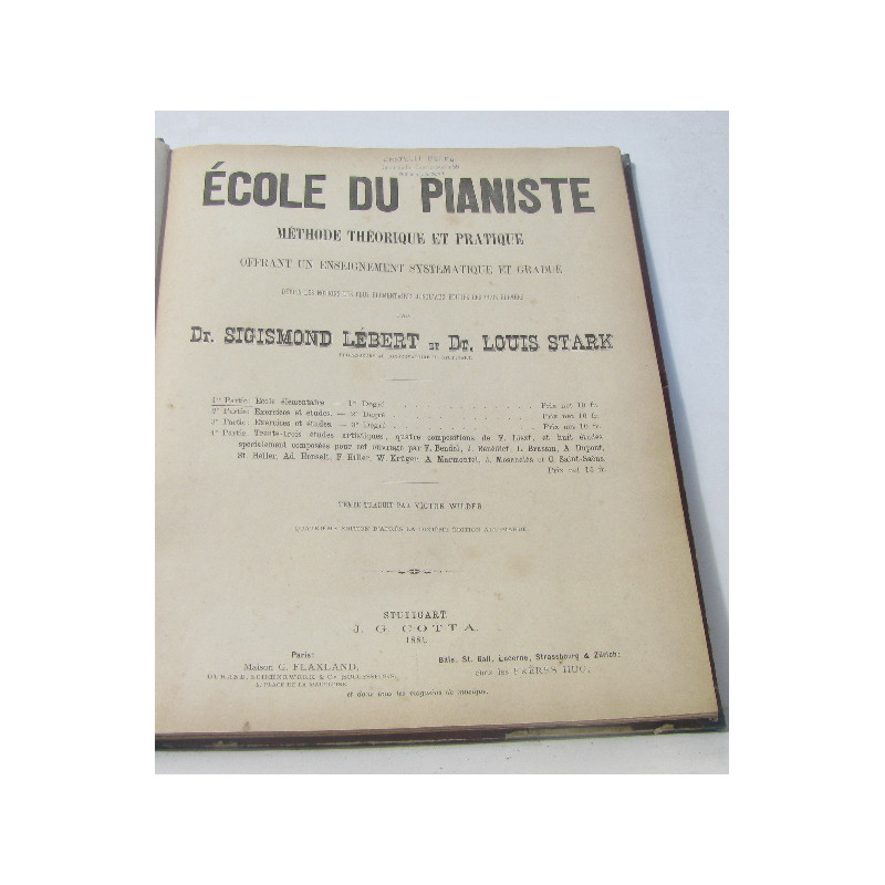 École du pianiste méthode théorique et pratique