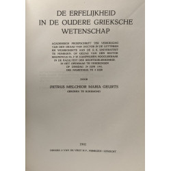 De erfelijkheid in de oudere grieksche wetenschap