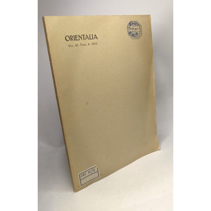 Orientalia - Vol. 42 - Fasc. 4 1973