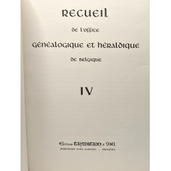 Recueil de l'office généalogique et héraldique de Belgique IV