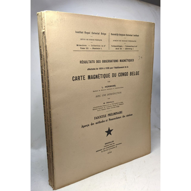 Résultats des observations magnétique effectuées de 1934 à 1938...