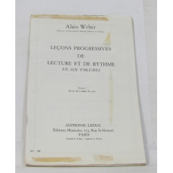 Leçons progressives de lecture et de rythme volume I clé de sol et...