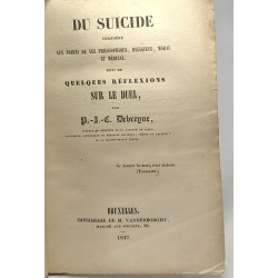 Du suicide considéré aux points de vue philosophique religieux...