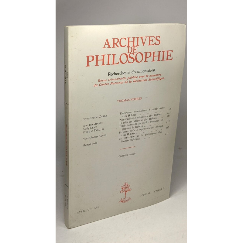Archives de philosophie Thomas Hobbes - recherches et...