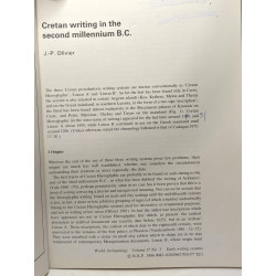 Cretan writing in the second millenium B.C. / World Archaeology...