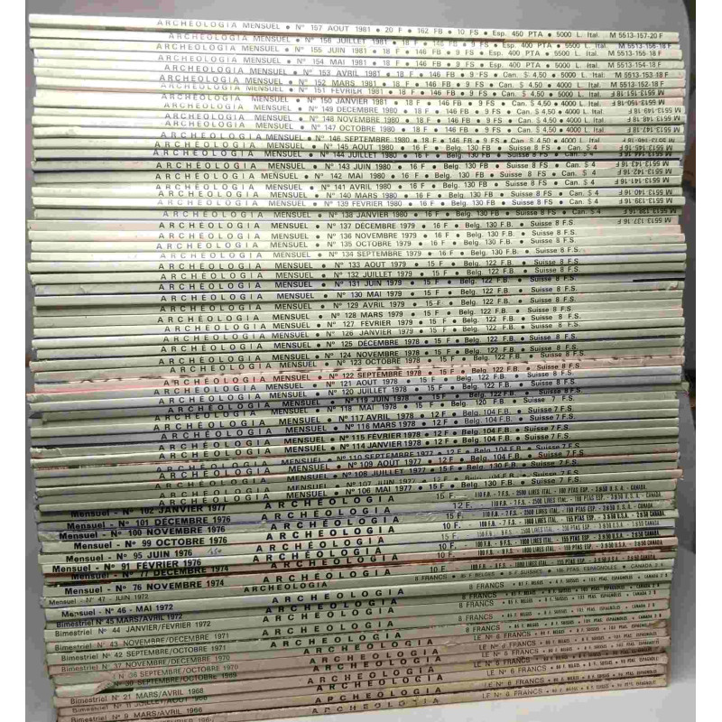 70 magazines ARCHEOLOGIA (entre 1966 et 1981) -...