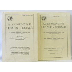 Acta medicinae legalis et socialis volume XXXIX (39) compte rendu...