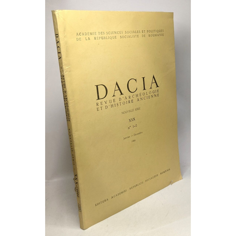 DACIA - revue d'archéologie et d'Histoire ancienne - Nouvelle...