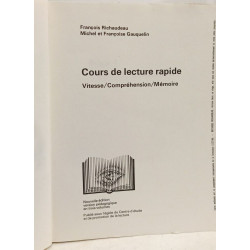 Méthode de lecture rapide Richaudeau - tome 1/ Cours théorique +...