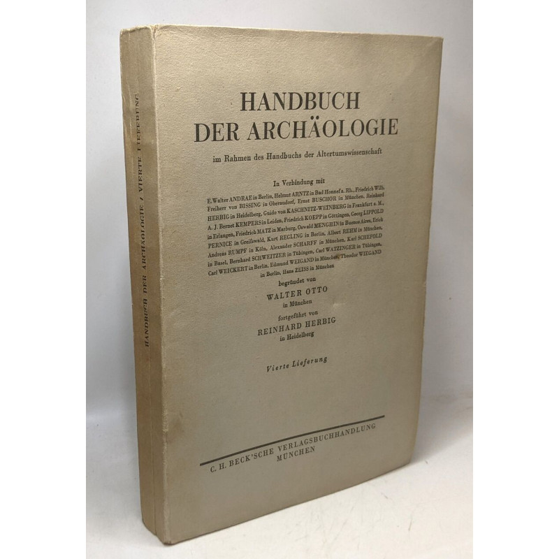 Handbuch der archäologie - im rahmen des handbuchs der...