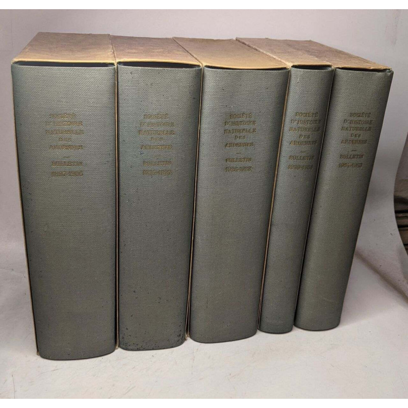 Bulletin de la société d'histoire naturelle des Ardennes 5 volumes...
