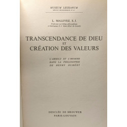 Transcendance de Dieu et création des valeurs - l'absolu et...