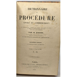 Dictionnaire de procédure civile et commerciale - tome cinquième -...