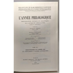 L'année philologique - bibliographie critique et analytique de...