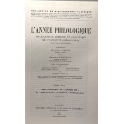 L'année philologique - bibliographie critique et analytique de...