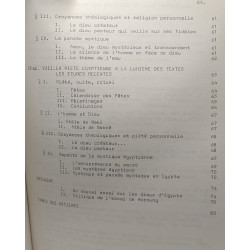 Dieu et l'Homme dans la pensée religieuse de l'Egypte pharaonique...
