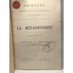 La métaphysique - livres II et III - traduction et commentaire par...
