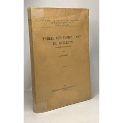 Tables des tomes I-XXV du bulletin (partie française) - commission...