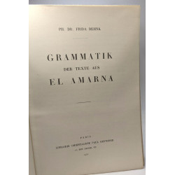 Grammatik der texte aus el amarna
