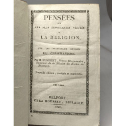 Pensées sur les plus importantes vérités de la religion et sur les...
